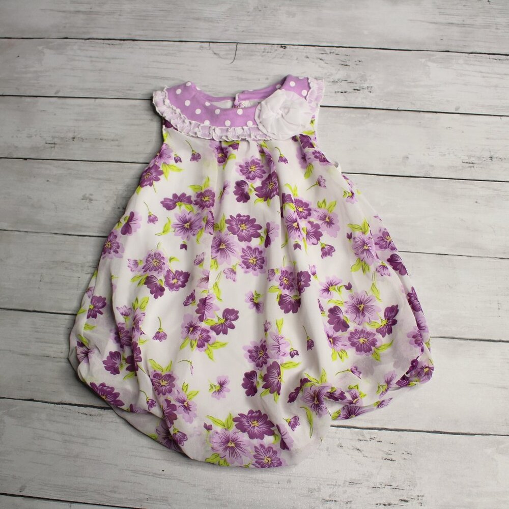 Baby Essentials Girl's Summer Bubble Romper Size 12 Months Floral